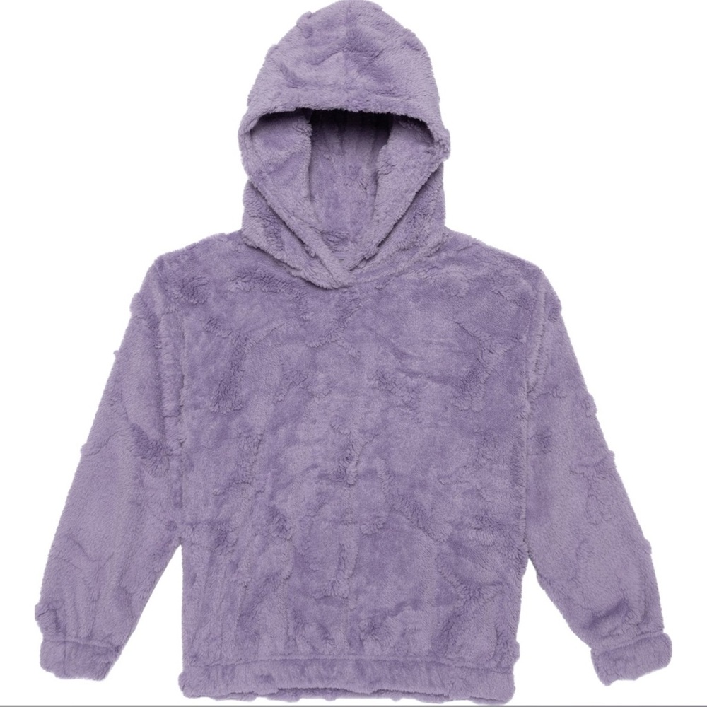 PUMA Girls Sherpa Fleece Hoodie Purple Lavender Size S NWT